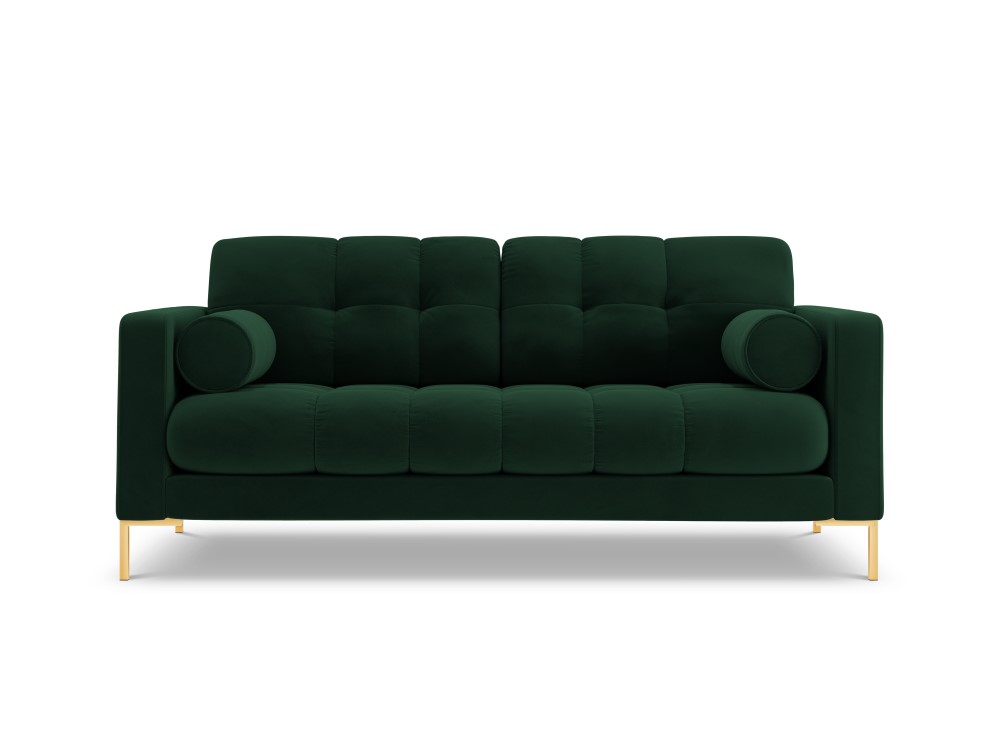 Sofa (bali) kosmopolitiško dizaino buteliukas žalias, auksinis metalas, aksomas