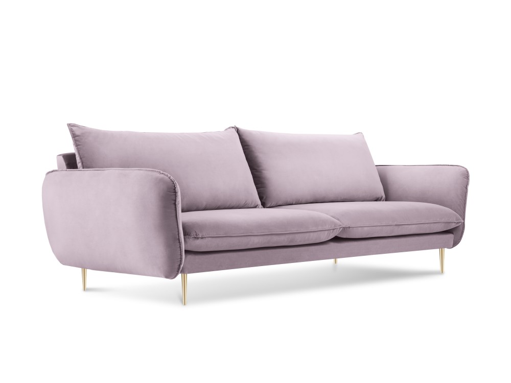 Dīvāns (Vīne) kosmopolītiska dizaina lavandas, samta, zelta metāls