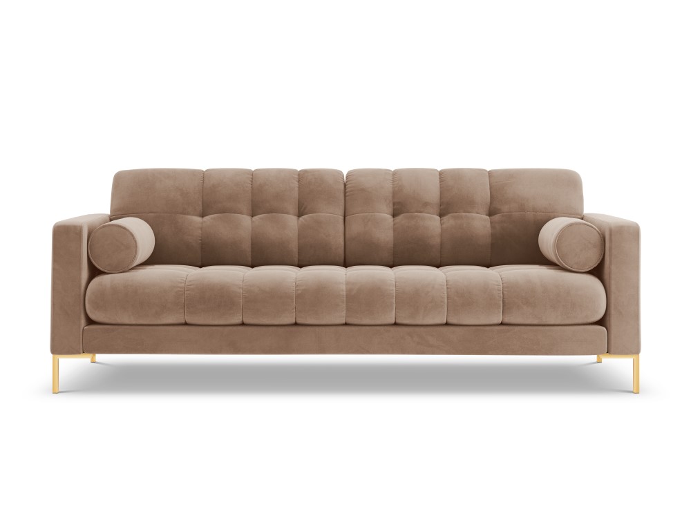 Sofa (bali) kosmopolitiško dizaino smėlio, aksomo, aukso metalo