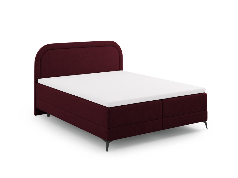 Bed &#39;eclipse&#39; burgundy, structured fabric, 117x142x202