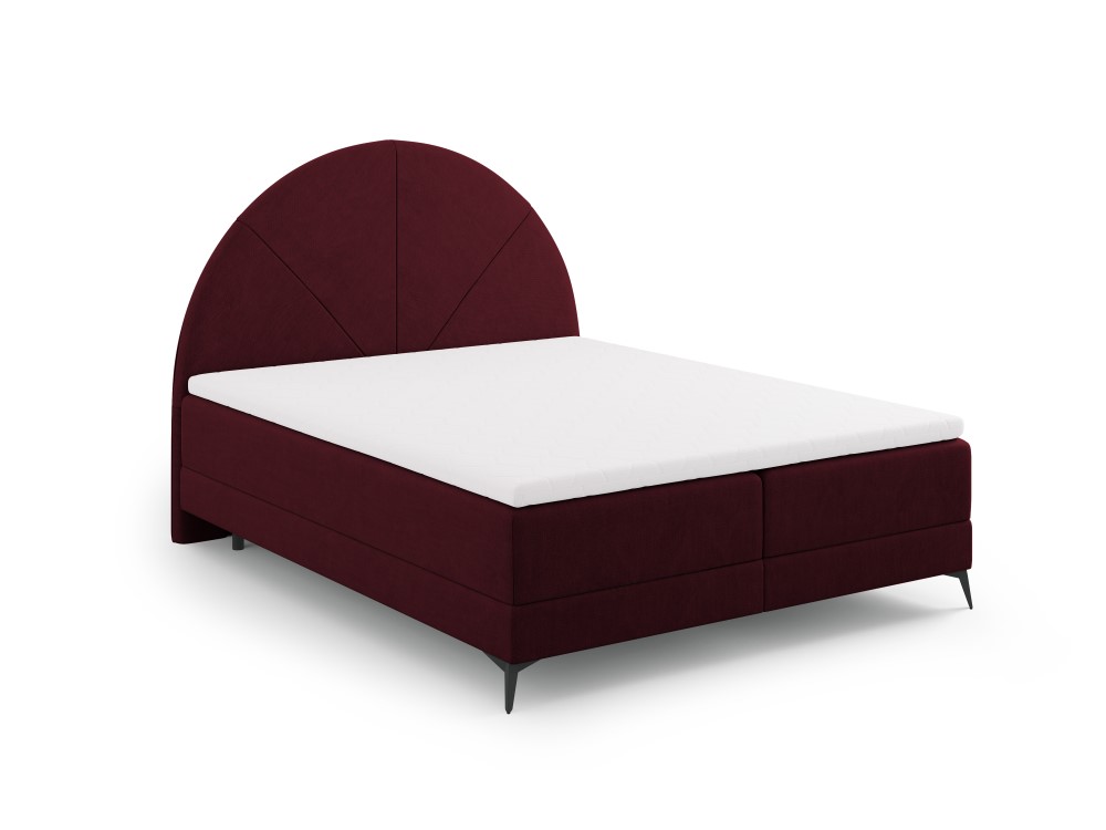 Bed &#39;sunset&#39; burgundy, structured fabric, 130x142x200