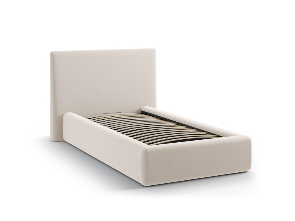 Lit Coffre Industriel Avec Tête De Lit – 160x200 Cm, Bois Foncé, Rangement XXL, Sommier Lattes, Style Urbain