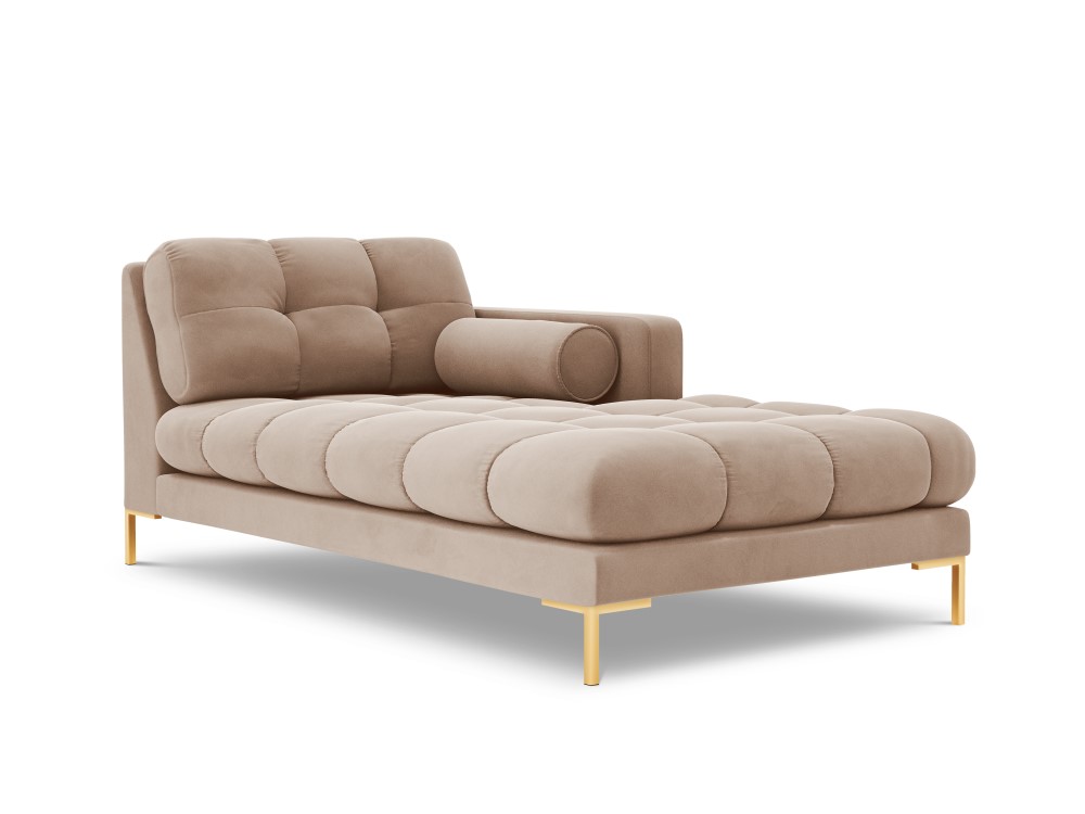 Sofa-lova (bali) kosmopolitiško dizaino smėlio, aksomo, aukso metalo, geriau