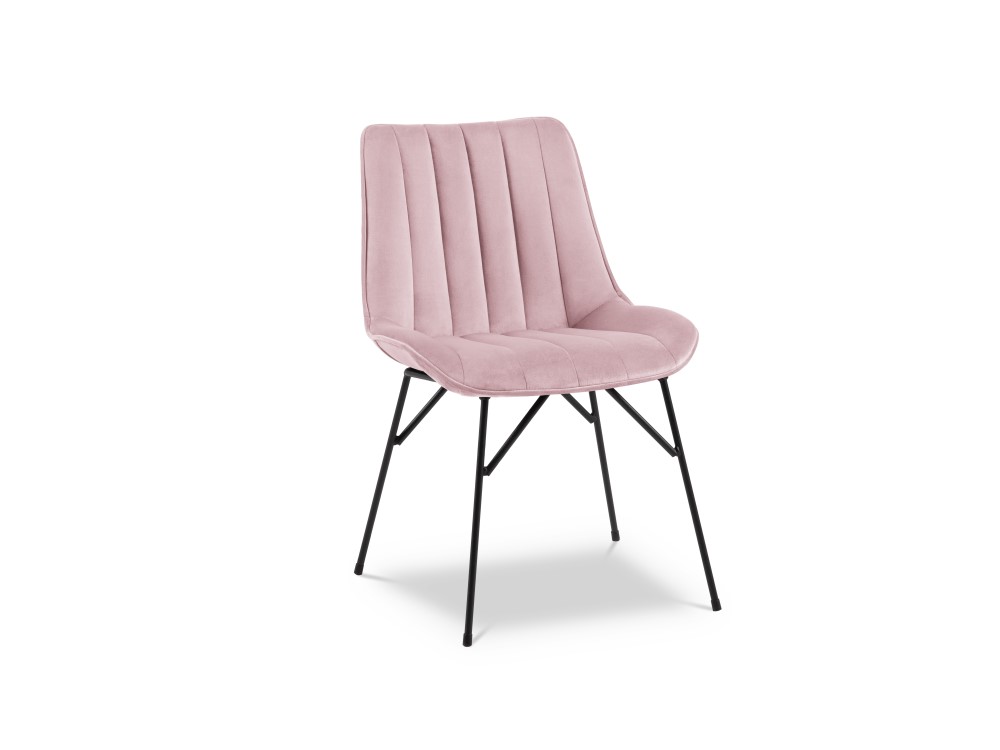 Samta krēsls (korķis) kosmopolītiska dizaina lavanda, melns metāls, samts