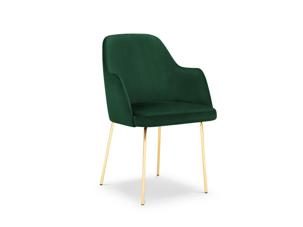 Бархатное кресло (padova) космополитический дизайн бутылочно-зеленый, бархатный, золотой металл