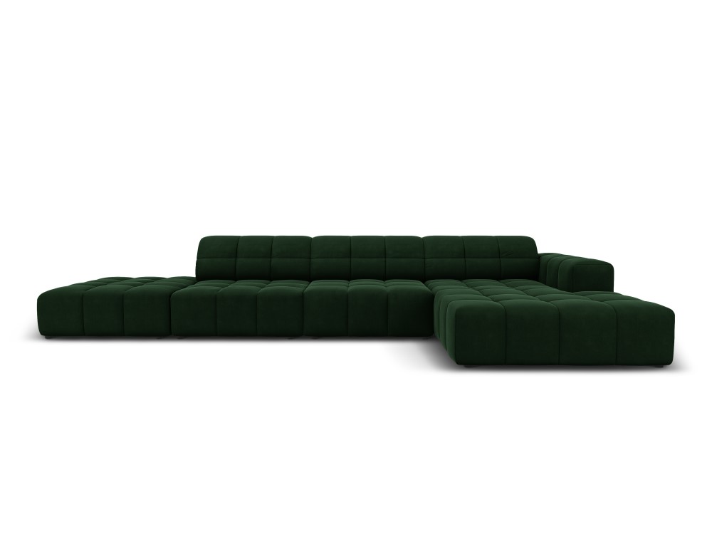 Бархатный угловой диван &quot;чикаго&quot; бутылочно-зеленый, бархатный, лучше
